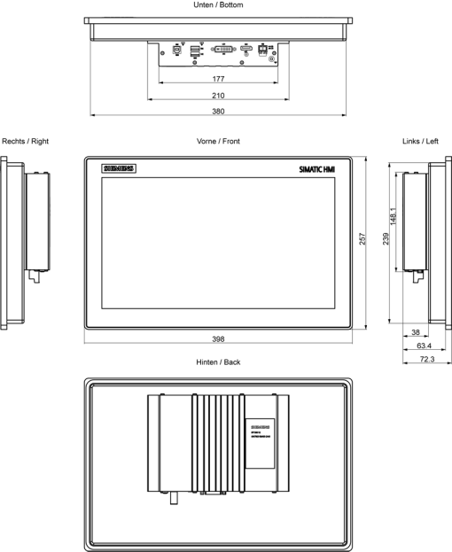 SIMATIC IPC IFP1500 V2 15" multi-touch