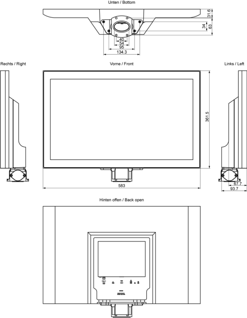 SIMATIC IPC IFP2400 V2 PRO 24" multi-touch, extended, stand, extension compon...