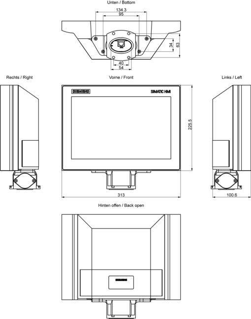 SIMATIC IPC IFP1200 V2 PRO 12" multi-touch, extended, stand