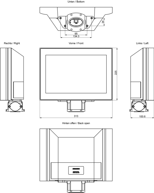 SIMATIC IPC IFP1200 V2 PRO 12" multi-touch, extended, stand