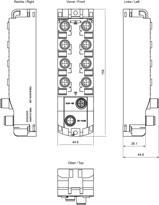 SIMATIC ET 200AL IO-Link DQ 8x24VDC2A 8x M12