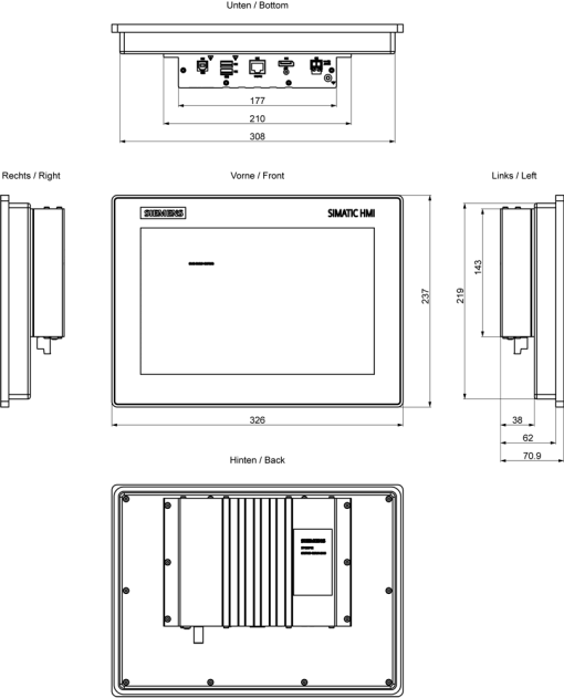 SIMATIC IPC IFP1200 V2 12" multi-touch, extended