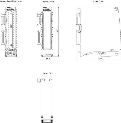 SIMATIC S7-1500 AI 8xHART HF Incl. power supply element, shield bracket, and ...