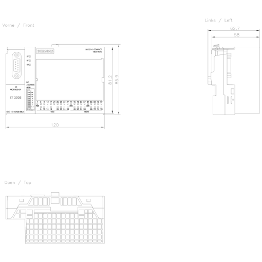 SIMATIC ET 200S Compact module 16DI16DQ 24 V DC0.5 A ST