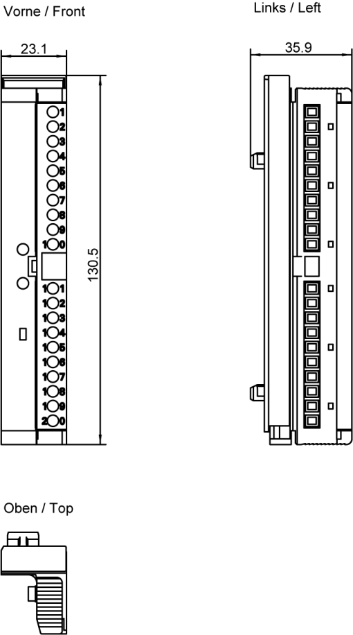 SIMATIC S7-300 Front connector 20-pin, screw terminal