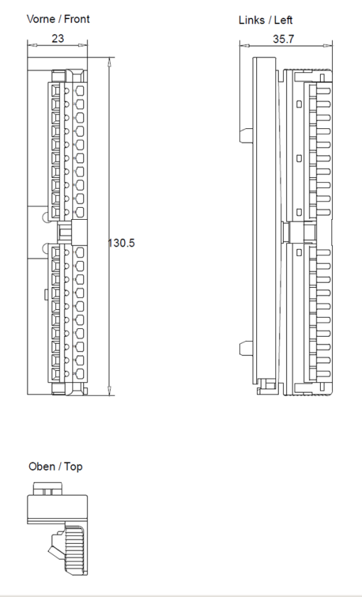 SIMATIC S7-300 Front connector 20-pin, spring-loaded terminal PU 100