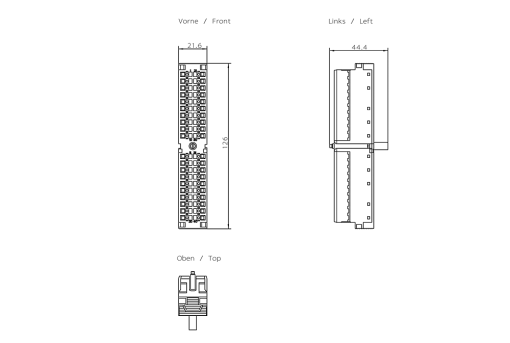 SIMATIC S7-300 Front connector 40-pin, spring-loaded terminal PU 100