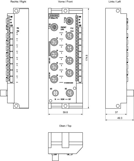 SIMATIC ET 200eco PN 8DI 24 V DC 8x M12