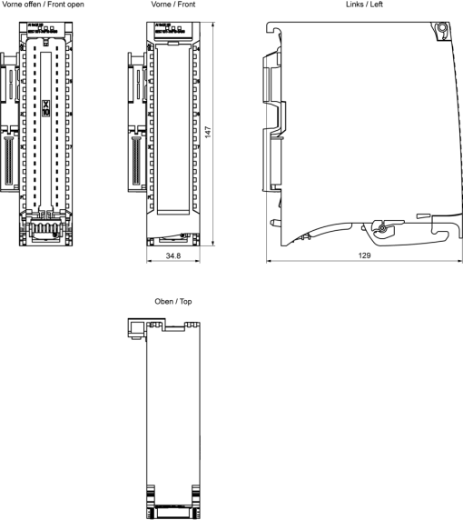 SIMATIC S7-1500 AI 8xUI HS 35 mm, with operating mode oversampling Incl. pow...