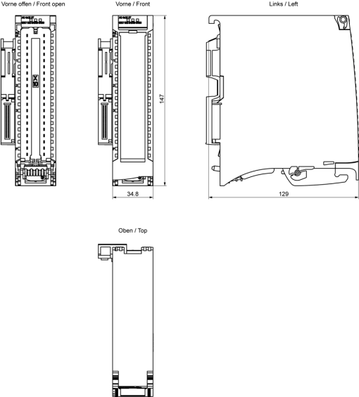 SIMATIC S7-1500 AQ 4xUI ST 35 mm Incl. power supply element, shield bracket,...