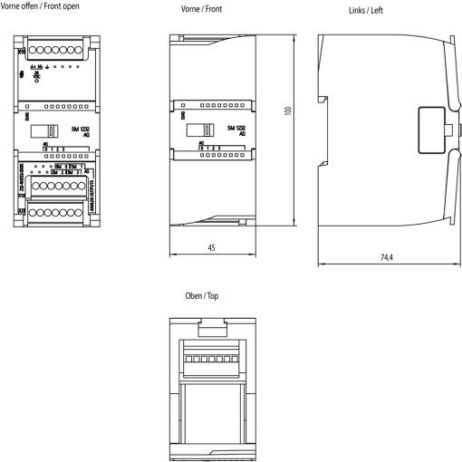 SIMATIC S7-1200 SM 1232, AQ 4x14 bit