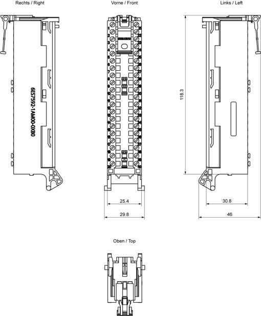 SIMATIC S7-1500 Front connector Screw terminals For 35 mm modules