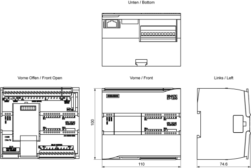 SIMATIC S7-1200 CPU 1214C DCDCrelay 14DI  10DQ  2AI