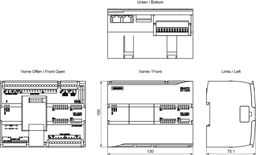 SIMATIC S7-1200 CPU 1215C ACDCrelay 14DI  10DQ  2AI  2AQ
