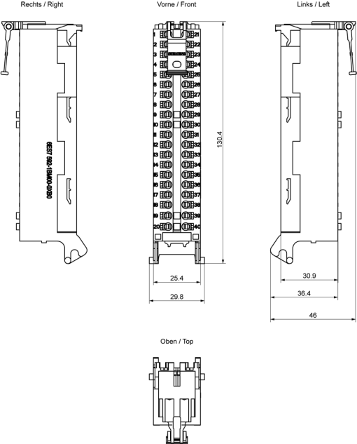 SIMATIC S7-1500 Front connector Push-in terminal For 35 mm modules