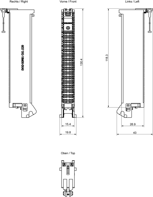 SIMATIC S7-1500 Front connector Push-in terminal For 25 mm modules