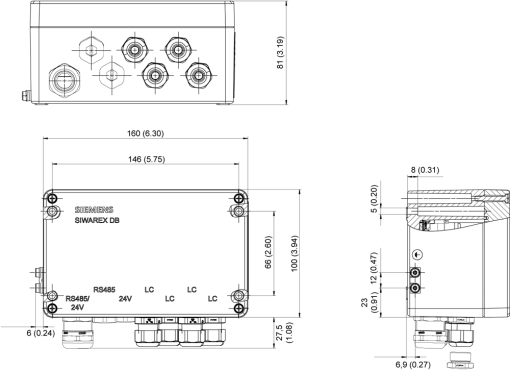 SIWAREX DB digital junction box for enhanced diagnostics, 4 channels die-cast...