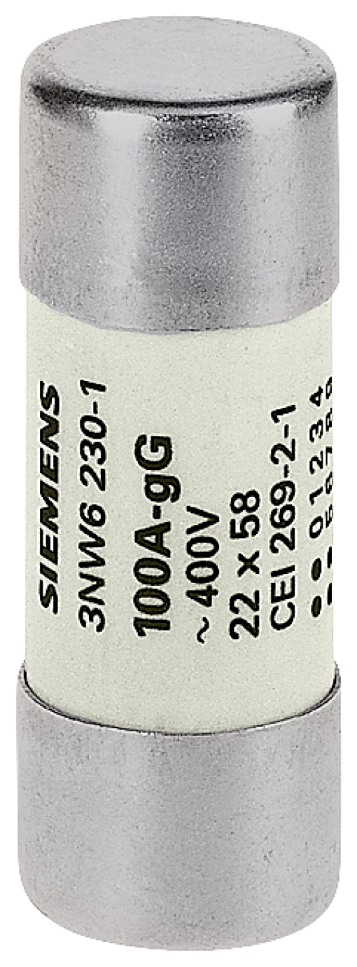 SENTRON, cylindrical fuse link, 22x58 mm, 25 A, gG, Un AC 690 V