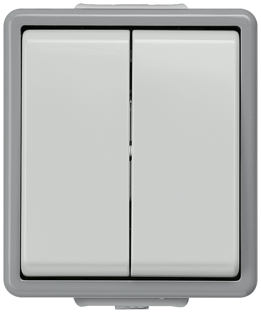 DELTA fläche IP44 surface-m. two-circuit switch