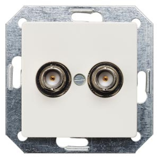 DELTA i-system BNC plug-in socket double, 75 ohm, titanium white