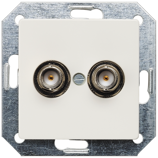DELTA i-system BNC plug-in socket double, 75 ohm, titanium white