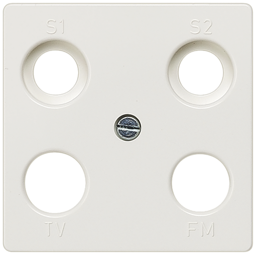 DELTA i-system cover plate for TVRFSAT 4-hole symmetrical, titanium white