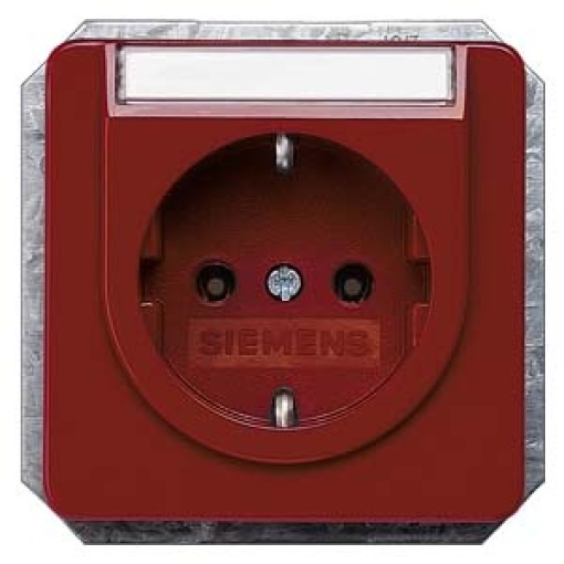 DELTA profil SCHUKO socket outlet with labeling field, red