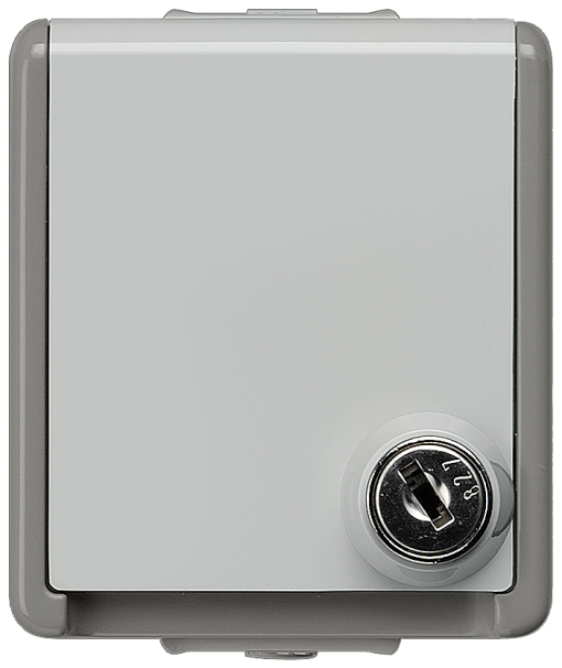 DELTA fläche IP44, surface-m. SCHUKO socket outlet, lockable in double pack