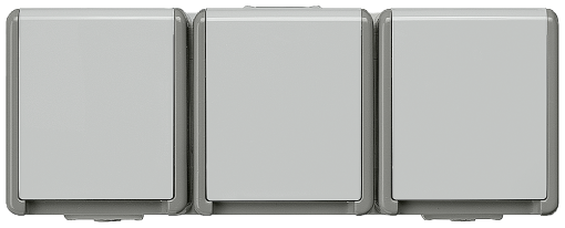 DELTA fläche IP44, surface-m. SCHUKO socket outlet, triple horizontal