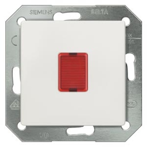 DELTA i-system light signal with red window and glow lamp 250V, titanium white