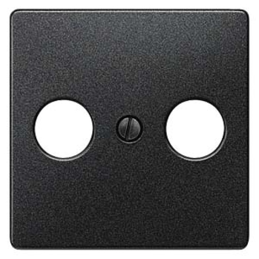 DELTA i-system cover plate for TVRFSAT 2-hole, carbon metallic
