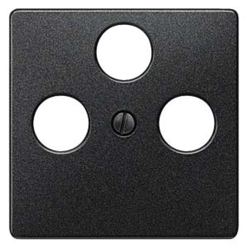 DELTA i-system cover plate for TVRFSAT 3-hole, carbon metallic