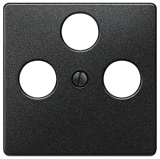 DELTA i-system cover plate for TVRFSAT 3-hole, carbon metallic