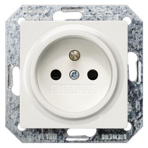 DELTA i-system socket outlet with grounding pin and incr. touch protection, t...