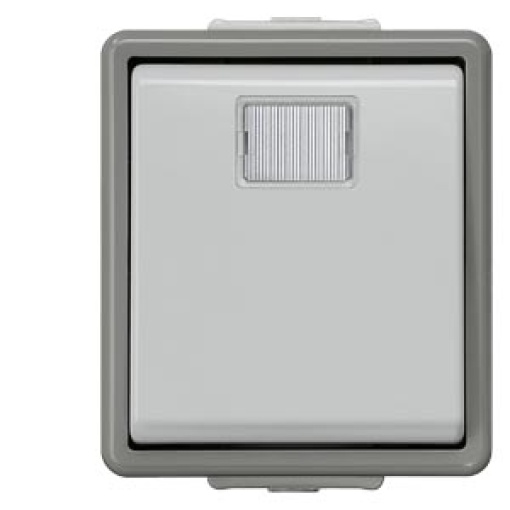 DELTA fläche IP44 surface-m. pushbutton with separate check-back indication, ...