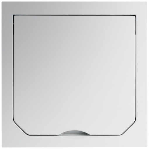 DELTA SCHUKO socket outlet with hinged lid made of die-cast aluminum, light gray