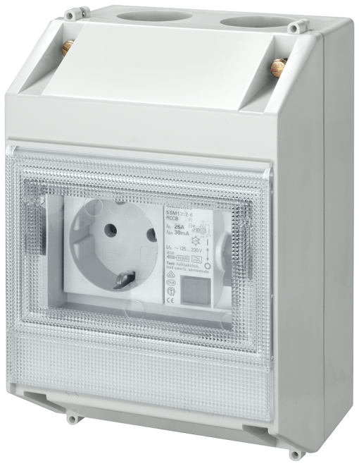 RCCB protective socket outlet T55 type A PSESSF 16 A 1N-pole IFN 10 mA 12...