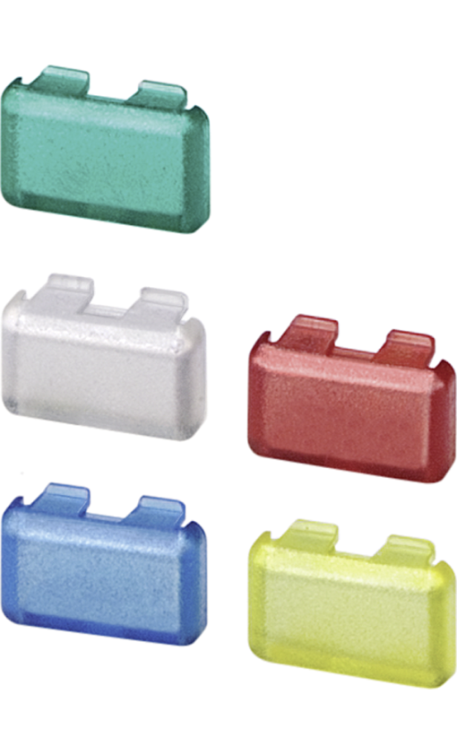 Cap set for pushbutton 5TE48 and light indicator 5TE58, set with 10x redgreen