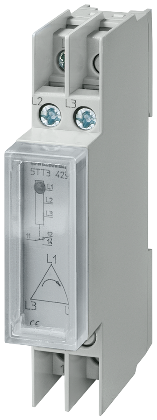 Phase sequence monitor, 230V AC 4A, with transparent cap