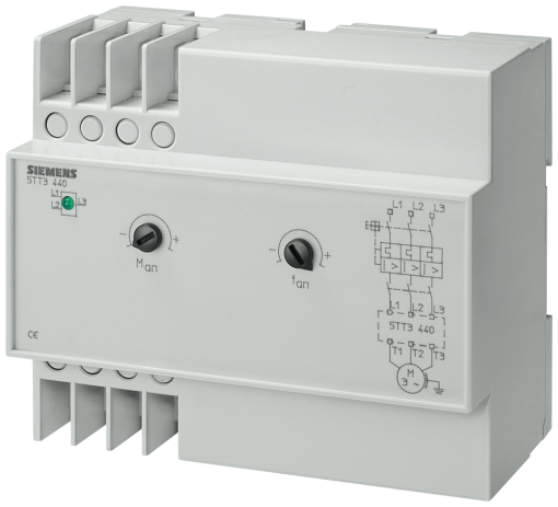 Soft-starting device 400 V AC 300-5500 W 3PH installation depth 55 mm