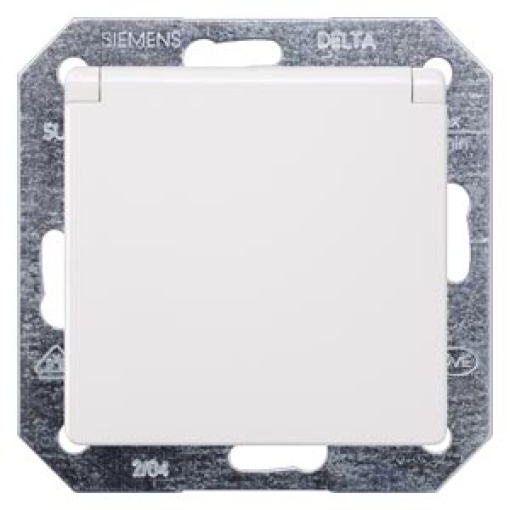 DELTA i-system socket outlet with hinged lid, titanium white