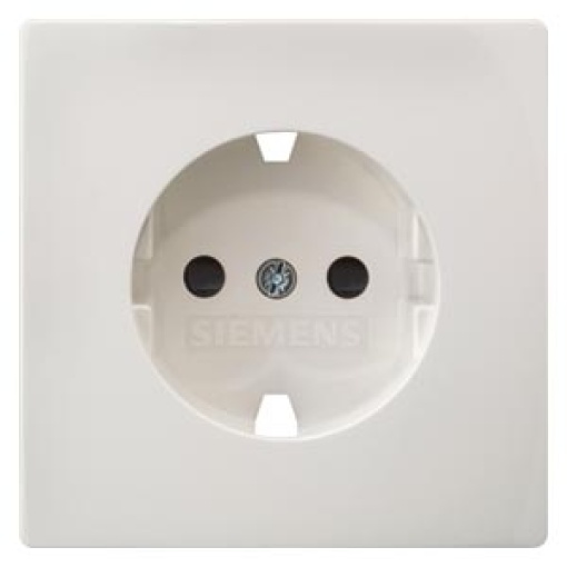 DELTA style socket cover with increased touch protection, platin. met., wo i...