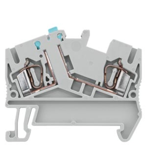 Isolating blade terminal with spring-loaded connection, compact design