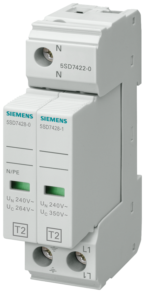 Surge arrester type 2, requirement class C, UC 350 V protective modules
