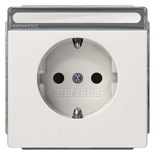 DELTA style SCHUKO socket outlet with labeling field and incr. touch protecti...