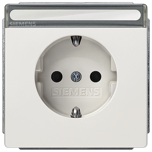 DELTA style SCHUKO socket outlet with labeling field and incr. touch protecti...