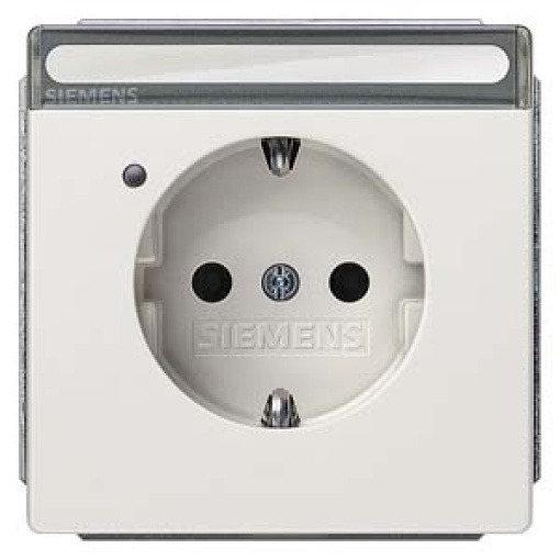 DELTA style SCHUKO socket outlet with labeling field, status indicator and in...