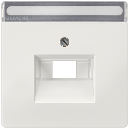 DELTA style cover plate for UAE connection socket with labeling field, titani...