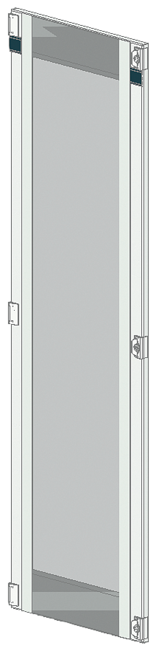 SIVACON S4, Giugiaro glass door, IP55, H 2000 mm, W 600 mm, double-bit, right