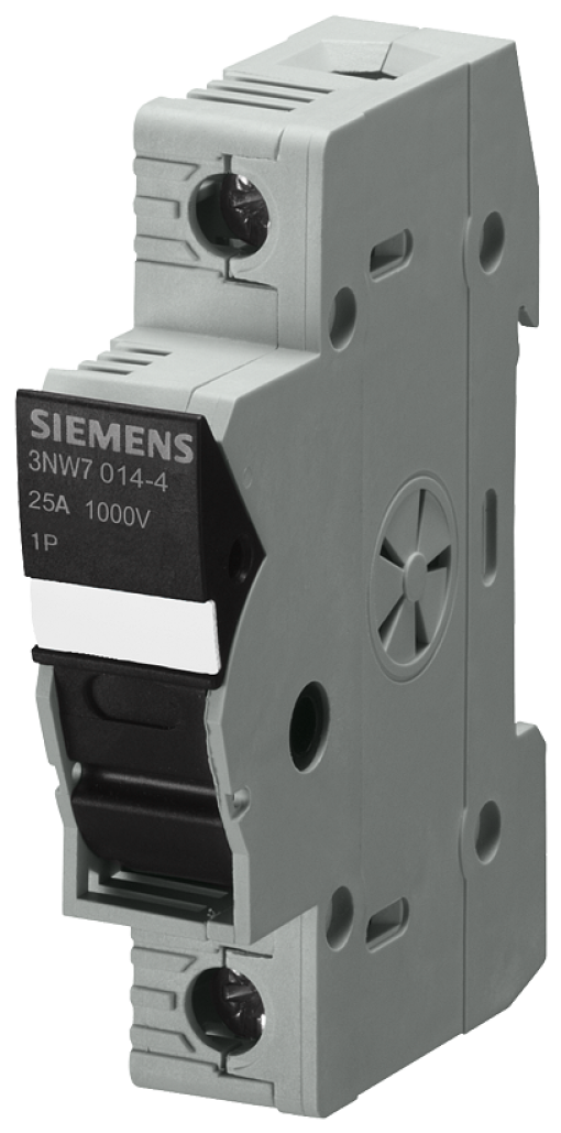 SENTRON, cylindrical fuse holder, 10x38 mm, 1-pole, In 30 A, Ue DC 1000 V